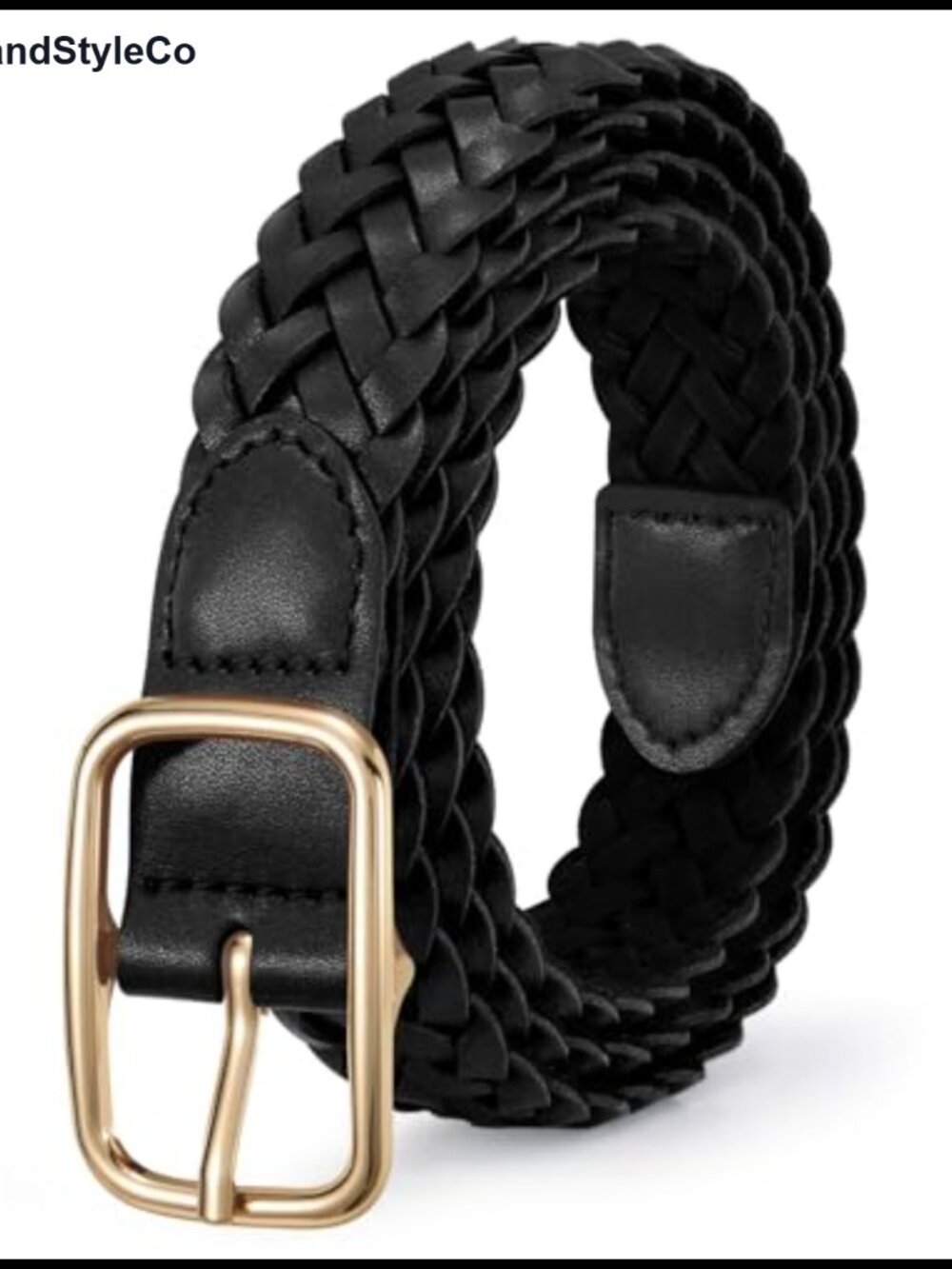 Women's Braided Microfiber Leather Belt Adjustable Woven Waist Belt